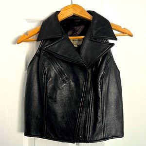 Black leather vest